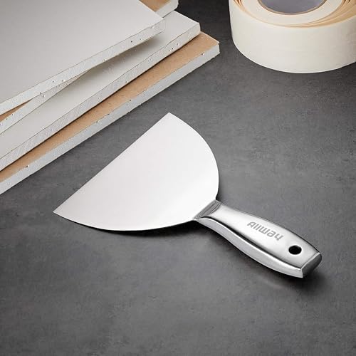 ALLWAY UX6F Premium One-Piece Flex Stainless Steel Joint Knife, 6" | Ergonomic Handle, Built-in Hammer End - size: 6"