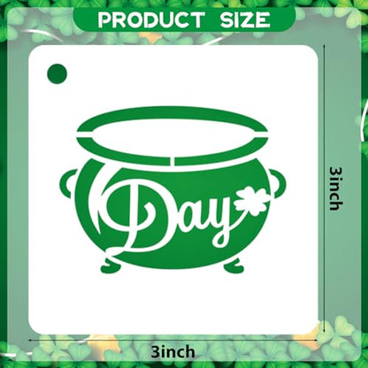 AUGSHY 56 Pack St Patricks Day Stencils, 3 Inch Clover Craft Templates | Clover Theme Templates, Window Party Home Decor, Painting on Wood Slice Crafts, Holiday Scratch Art Ornaments - style: St Patrick's