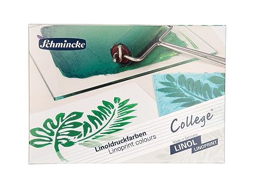 Schmincke College Linol, linoleum printing set with 5 x 75 ml, 84 001 097 | artist's linoleum printing inks in study quality, low-odour linoleum printing ink, even print - size: 12.68 Fl Oz (Pack of 1)