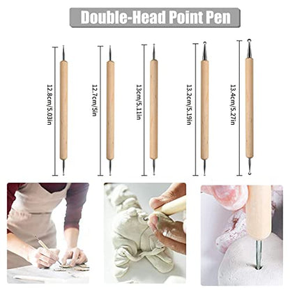 Allazone 31 PCS Acrylic Clay Roller with Acrylic Sheet, Acrylic Sheet Backing Board, Plastic Scraper, Sculpting Tools, Dabbing Tool, Dot Painting Tool for Shaping and Sculpting - color: 31 PCS
