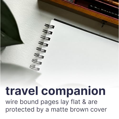 Strathmore 400 Series Watercolor Paper Art Book, Matte Brown Cover, Natural White, Side Wire Binding, 20 Sheets, 8.5x5.5 inch - size: 8.5x5.5 inch, style: Side Wire