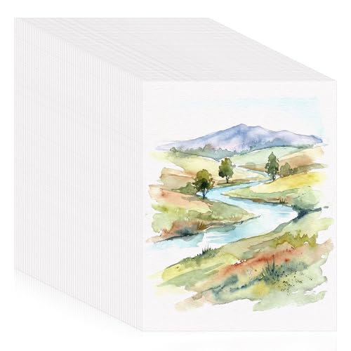 120 Sheets Watercolor Paper, 11 x 14 in, 140 Lb/300 GSM, Cold Press | Cotton Paper, White Sheets, Good Absorption, Less Warping, for Students, Artists, Cards and Painting - size: 11x14 Inch