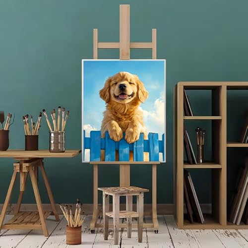 Natuyalo Paint by Numbers for Adults Dog, Paint by Numbers Kit on Canvas for Beginners, Animal Number Painting Set Craft Supplies, 3 Paintbrushes and Acrylic Paint 16x20 inch - color: Color-06