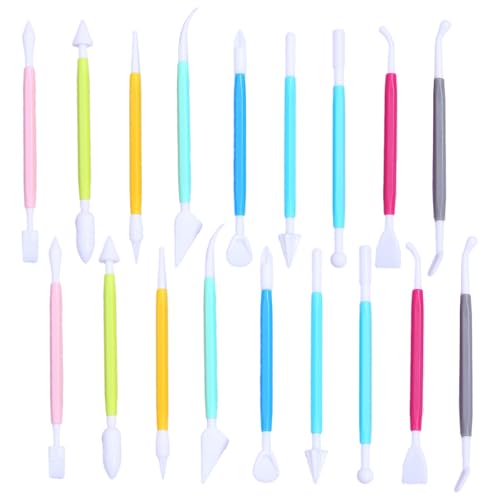 18pcs Cake Gummy Shaping Tools - Double Head Carving Supplies for Polymer Clay, Air Dry Clay & Cake Decorating - Beginner Ceramic Modeling Tool Set with 2 Ends - color: Multicolor1