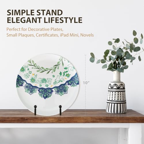 LIONWEI LIONWELI Plate Display Stand Easel Holders - 4.5" Tabletop Metal Stands for Decorative Plates, Photos & Picture Frames - Black, 2-Pack - size: 4.5 inch (2 pieces)
