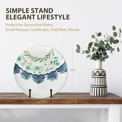 LIONWEI LIONWELI Plate Display Stand Easel Holders - 4.5" Tabletop Metal Stands for Decorative Plates, Photos & Picture Frames - Black, 2-Pack - size: 4.5 inch (2 pieces)