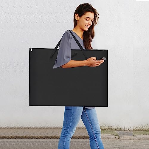 ZKOO Art Portfolio Bag (Black, 18" * 24") + Art Craft Storage Bag-Pink