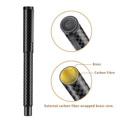 Hongdian Black Forest Carbon Fiber Fountain Pen Medium Nib Modern Design Smooth Writing Pen with Refillable Ink Converter and Metal Pen Case Set - color: Carbon Fiber, style: Medium Point