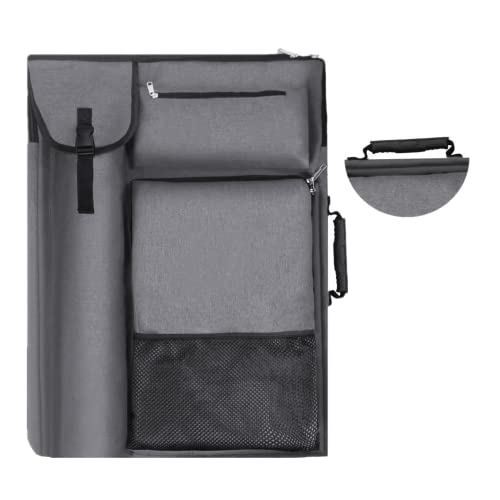 TreochtFUN Art Bags for Supplies Portfolio Case 19x25.5 in Artist backpack - color: grey
