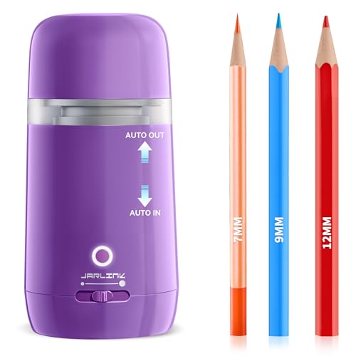 JARLINK Automatic Electric Pencil Sharpener, Rechargeable - color: Purple