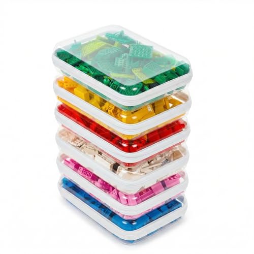 CoiiJoii 6PCS Clear Hard Shell Zipper Case,Portable Cosmetic Bag with Zipper,Kid's Toy Storage Organizer Bins,Hard Plastic Case,Clear Bags for Organizing - color: White, size: M6