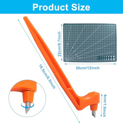 Orange Craft Cutting Tools, Craft Cutting Knives | 3 Different 360 Degree Rotating Blades, Cutting Mat, Stainless Steel Cutter Pen - color: Orange