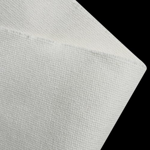 10oz Heavy Duty Cotton Canvas Fabric 60" x 40", Thick Cotton Duck Cloth for Painting, Sewing, Crafts, Tote Bags, Embroidery, Home Decor, Drop Cloth (White) - color: White, size: 60" x 40"
