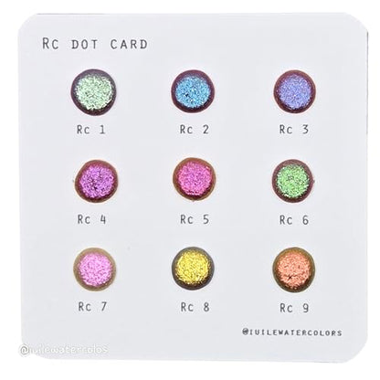 IUILE Handmade Watercolor Paints - RC Dot Card (9 colors). Color Shift, Metallic, Shiny, Shimmer - color: RC Dot