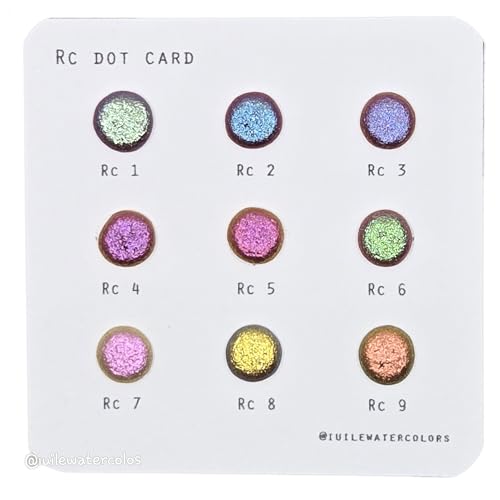 IUILE Handmade Watercolor Paints - RC Dot Card (9 colors). Color Shift, Metallic, Shiny, Shimmer - color: RC Dot