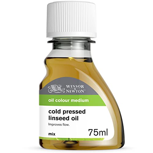 Winsor & Newton Cold Pressed Linseed Oil, 75ml (2.5oz) Bottle | Makes Oil Colour "Fatter" & Dries Slightly Quicker, Decreases Consistency, Increases Flow & Transparency - color: Cold Pressed Linseed Oil, style: 2.5-oz Bottle