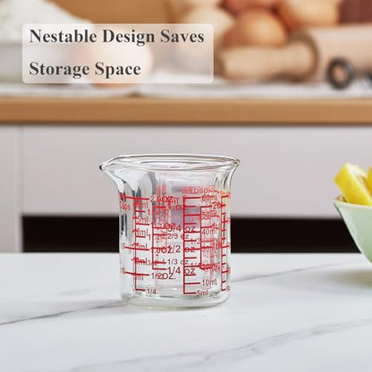 Ackers BORO3.3 Mini Borosilicate Glass Measuring Cup Set, 4-Piece, 5-60 ml - size: 5ML/15ML/30ML/60ML Measuring Cup Set