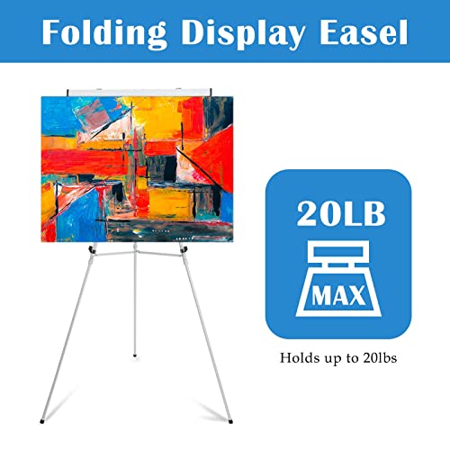 Falling in Art 63 1/2'' Aluminum Flip Chart Display Easel Stand, Silver | Presentation Easel with Adjustable Floor for Boardroom, Whiteboard, Paper Pads, Signage - style: Silver 1-Pack