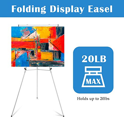 Falling in Art 63 1/2'' Aluminum Flip Chart Display Easel Stand, Silver | Presentation Easel with Adjustable Floor for Boardroom, Whiteboard, Paper Pads, Signage - style: Silver 1-Pack