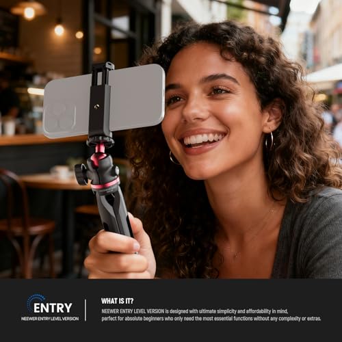NEEWER Entry Level Version Mini Tripod for Camera, 360° Small Desk Portable DSLR Webcam Cell Phone Mount Holder Stand Selfie Stick Grip Compatible with iPhone Samsung Android Video Recording, GM-2G - style: GM-2G