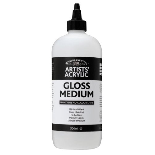 Winsor & Newton Professional Acrylic Medium, Gloss Medium, 250ml | Extends acrylic paint while increasing gloss and maintaining color intensity for smooth, even application. - color: Gloss Medium, style: 250ml (8.5-oz)