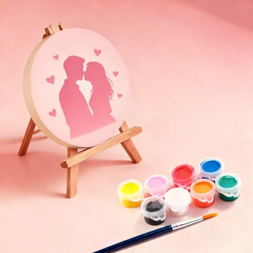 5 Pack 8x8 Inch Round Unfinished Wood Panel Boards for DIY Painting Crafts | Blank Wood Canvas Frames for Oil Paint Pouring & Valentine Halloween Xmas Decor - size: Round 8"×8" 5 Pack