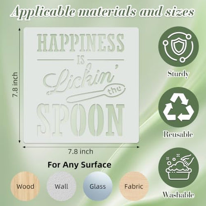 Motivational Stencils for Crafts Reusable 12Pcs Stencils(7.8X7.8 Inch) - color: Motivational