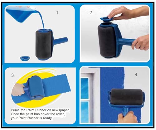 PAINT RUNNER® a registered trademark - PAINT RUNNER® is THE ORIGINAL product. A self-contained paint roller pro system, 5pc set - paint continuously without dipping and dripping.