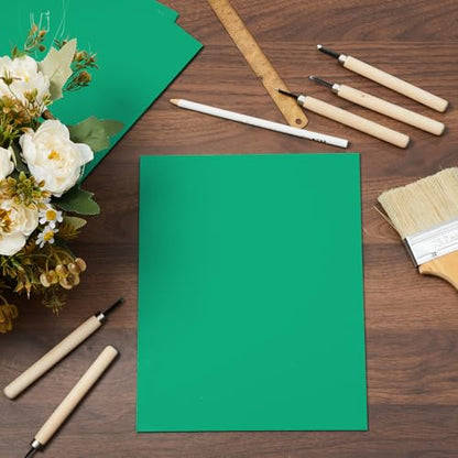 Yeaqee 8 Pcs 8 x 10 Inch Linoleum Blocks for Printmaking, Green - color: Green, size: 8 x 10 Inch