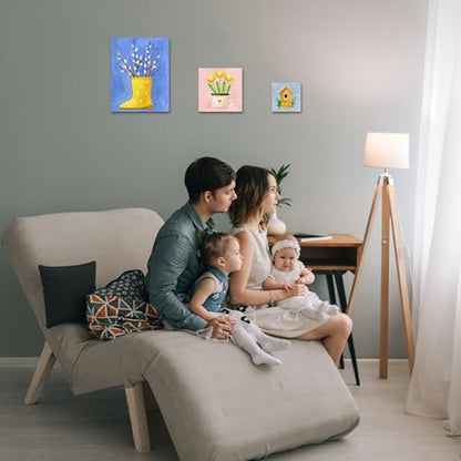 Stretched Canvases for Painting with 4x4 Inch, 6x6 Inch, 8x10 Inch, 3 Packs Pinting Blank Canvases for Acrylics,Oils & Other Painting Media, 5/8 Inch Profile 100% Cotton Artist Framed Canvas - size: 3 Pack Mixed - 8×10IN 6×6IN 4×4IN