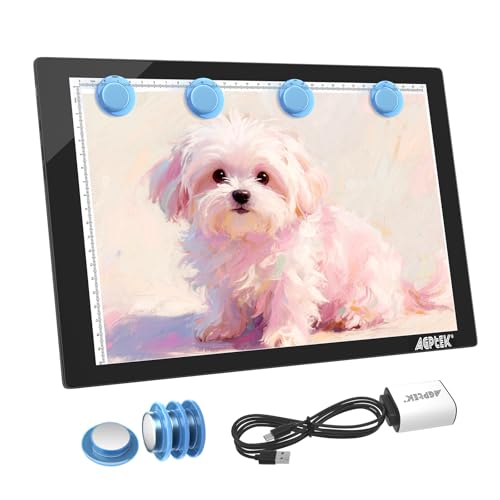 Light Box,Magnetic A4 Light Pad LED Tracing Light Board Physical Buttons