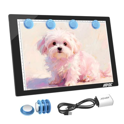 Light Box,Magnetic A4 Light Pad LED Tracing Light Board Physical Buttons