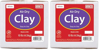AMACO 4630-2B Air Dry Modeling Clay, 10-Pound, White (Pack of 2) - size: White, 10 lbs. (Pack of 2)