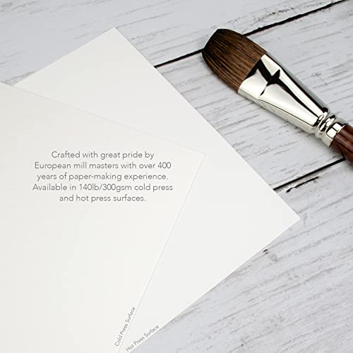 Fluid Watercolor Paper Block, 6 x 6 inches, 15 White Sheets, 140 lb (300 GSM) Hot Press Pad for Artist Painting and Wet Media - size: 6 x 6