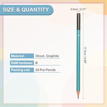 PATIKIL B Drawing Pencils for Sketching, 24PCS Sketch Pencils for Drawing Art Pencils Graphite Wood Pre-sharpened for Drawing Sketching Artist, Hexagonal, Black Refill, Green/Black Pole - style: B