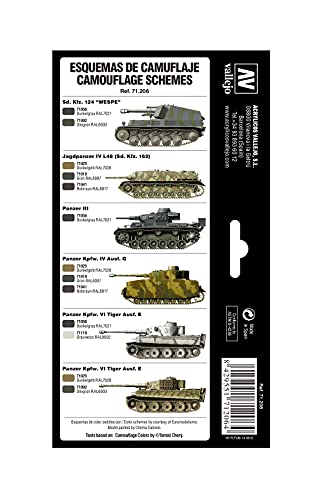 Vallejo - German Colors 1940-1945 Acrylic Paint Set | Model Air | AFV Color Series Kit for Historical Reenactments with Artist-Quality Pigments | 8 Bottles x 17 ml (0.57 fl.oz.) - style: German Colors 1940-1945