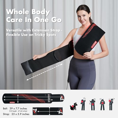 ALLOLO Red Light Therapy for Body, 3 in 1 LEDs Red Light Therapy Belt with Timer Remote Control, 660nm 850nm Infrared Light Therapy Pad for Body Waist Shoulder Knee, 39" x 7.7" Large Area - size: 39" x 7.7"