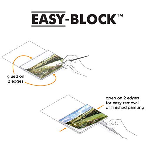 Fluid 100 Watercolor Paper Block, 9 x 12 inches, 15 Sheets, 140 lb (300 GSM) 100% Cotton Cold Press Pad for Artist Painting and Wet Media - size: 9 x 12 (140 lb)
