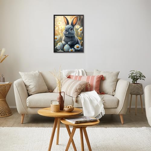 RICUVED Easter Paint by Numbers for Adults, Rabbit Paint by Numbers Kit for Adults Beginners, Eggs DIY Acrylic Oil Painting on Canvas Easy for Gift Home Wall Decor 16x20 Inch - color: SO009