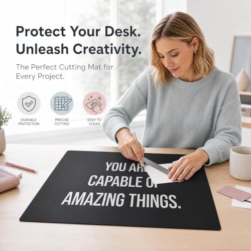 23" x 17" Self Healing PVC Cutting Mat, A2-Black or Green | A2, Double Sided, Gridded Rotary Cutting Board, For Craft, Quilting, Fabric, Scrapbooking, Sewing, Large - color: A2-Black or Green
