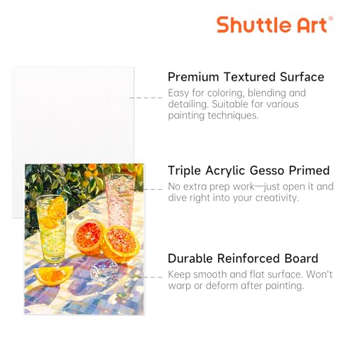 Shuttle Art 36 Pack Canvas for Painting, 5x7 & 8x10 Inch(18 of Each), Primed, 100% Cotton Blank Canvas Boards for Painting, Ideal Art Supplies for Kids Adults Artists Acrylic Oil Painting - size: 36 Pack - 18 of Each 5x7, 8x10 inch