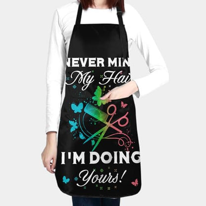 Giwawa Unisex Adult Apron Waterproof Stain Resistant Kitchen Cooking Apron with 2 Pockets for BBQ Grill Painting - color: Hairstylist