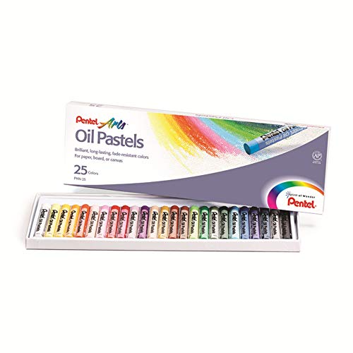 Pentel Arts Oil Pastel Set, Assorted Colors, Set of 25 (PHN-25) - size: 1 Count (Pack of 25)