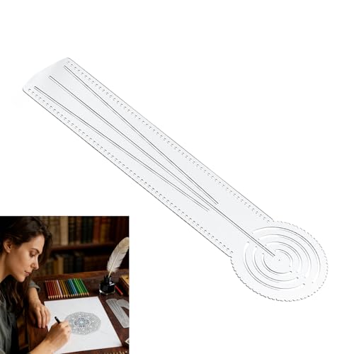 JUBHOAY Mandala Dotting Tool, 3-in-1 Circle Drawing Tool, Circle Maker for Geometry Art, Transparent Mandala Ruler Tool, for DIY Drawing Stencil Art Projects (11.8 in / 30 CM)