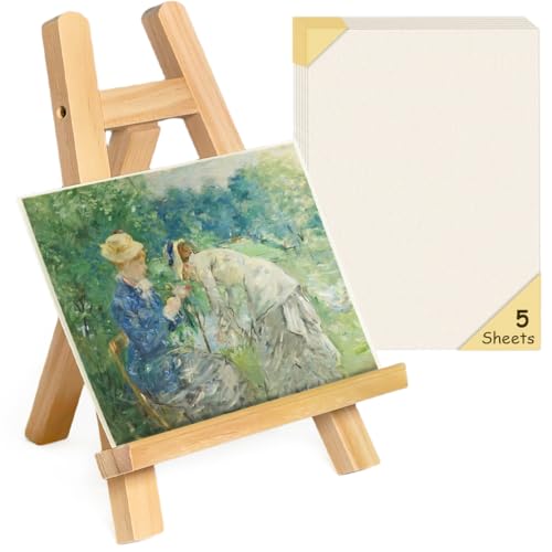 10.8 inch Tabletop Easel for Painting, Small Easel with 5 Papers