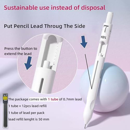 Cute Mechanical Pencil, Metal Grip, Refillable for School Supplies Kid Student Writing, Drafting Drawing Sketching, Mechanical Pencils Set with Lead Refills & Compass & Ruler & Eraser (Pink,1-PACK) - color: 1 Pack(Pink)