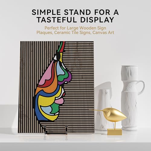 IPAME 16 Inch Heavy Duty Plate Stand (2 Pack) - Metal Display Easel for Large Plates, Picture Frames, Signs, Posters, Decorative Platters - size: 16 Inch