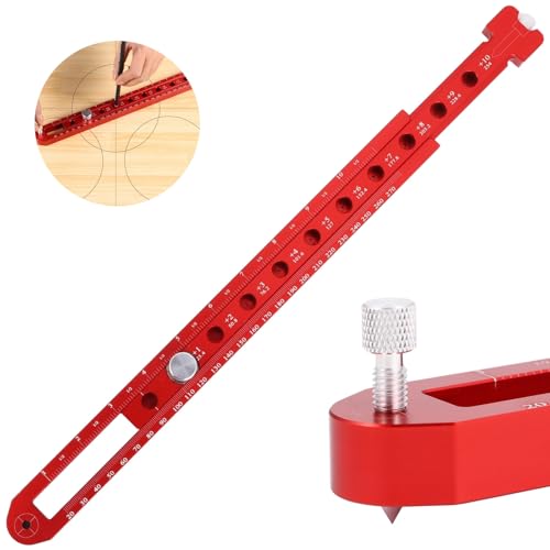 Woodworking Compass Scriber,Aluminum Alloy Wood Scribing Tool, Portable Fixed-Point Circle Ruler, Carpenter Marking Gauge, Adjustable Arc Drawing Ruler