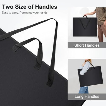 ZKOO Art Portfolio Bag (Black, 20" * 26") + Art Craft Storage Bag, Blue