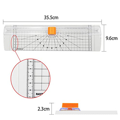 Rayson Paper Cutter Trimmer, A4 Size, 12" Craft Cutter, White - color: White